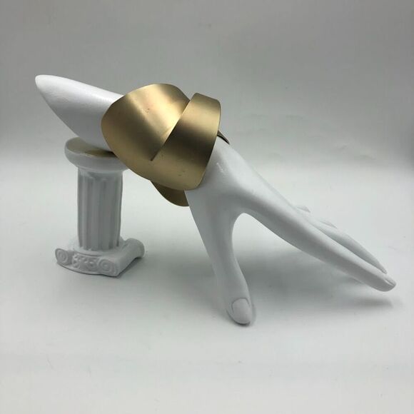 Metal Art Women's Gold Tone Cuff Braided Statement Bracelet Fashion Jewelry - Picture 5 of 12